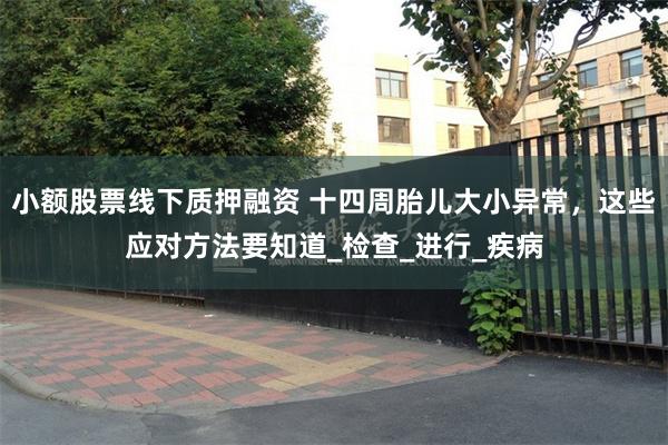 小额股票线下质押融资 十四周胎儿大小异常，这些应对方法要知道_检查_进行_疾病