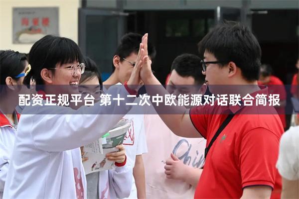 配资正规平台 第十二次中欧能源对话联合简报